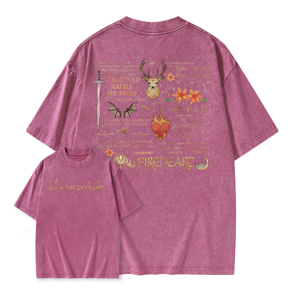 Pagewings Fantasy Novel Lover Bookish Unisex Washed T-shirt