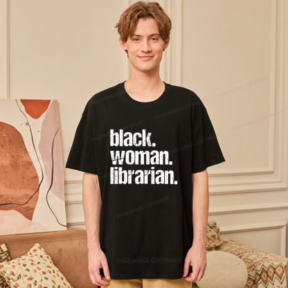 Pagewings Black Woman Librarian Unisex Classic T-shirt
