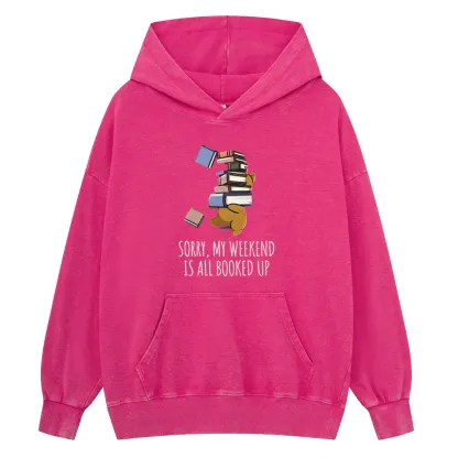 Pagewings Weekend Booked Up Unisex Washed Hoodie