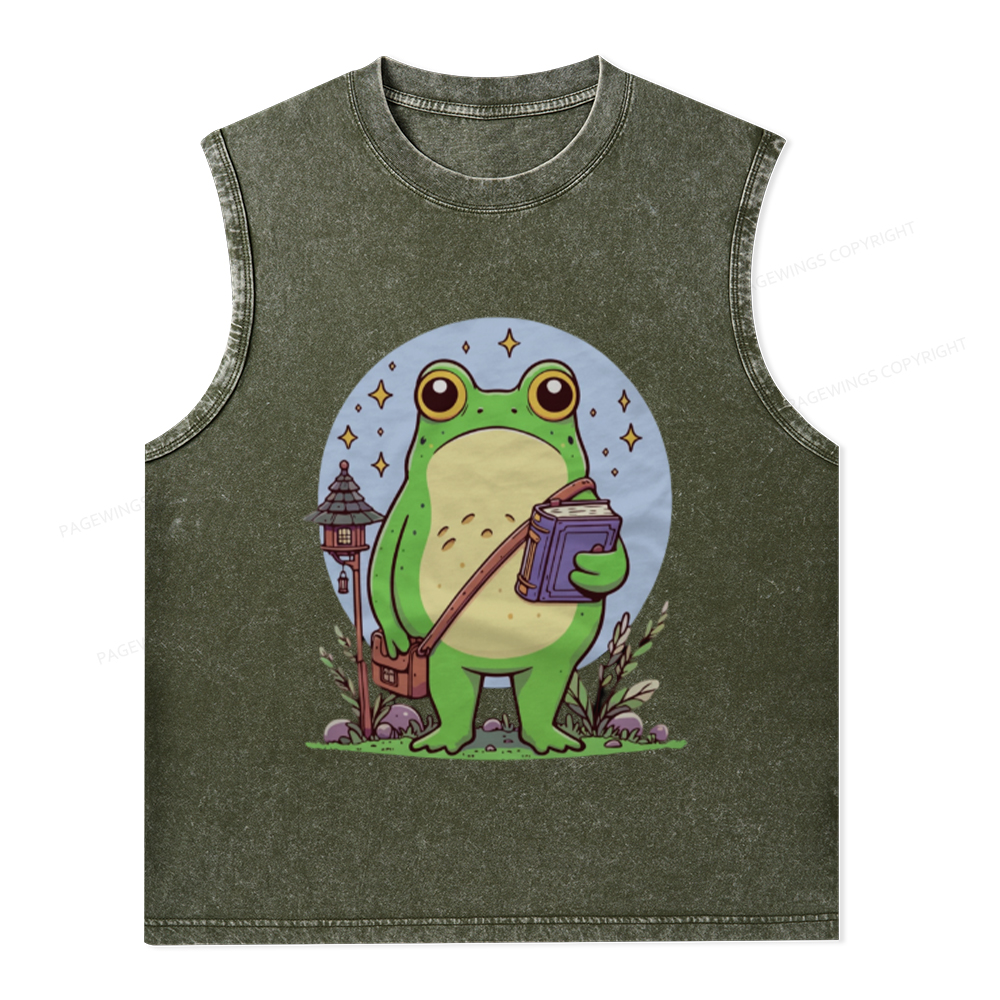 Pagewings A Book A Day Keep The Mental Breakdown Away Unisex Washed Tank Top