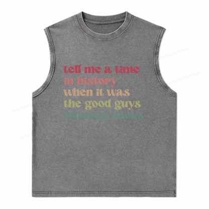 Pagewings Tell Me a Time in History Unisex Washed Tank Top