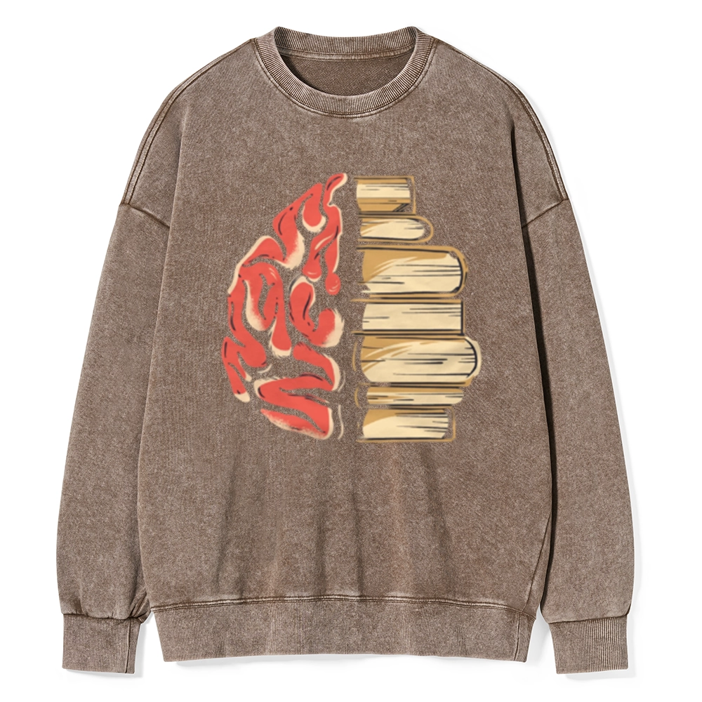 Pagewings  Book is Brain Unisex Washed Sweatshirt