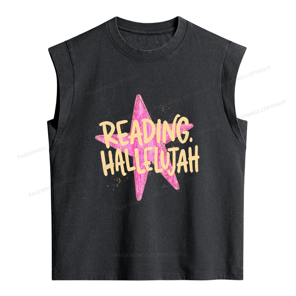 Pagewings Reading Hallelujah Women's Washed Tank Top