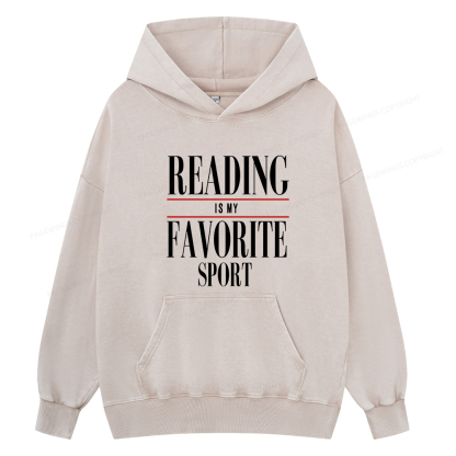 Pagewings Reading Is My Favorite Sport Unisex Washed Hoodie
