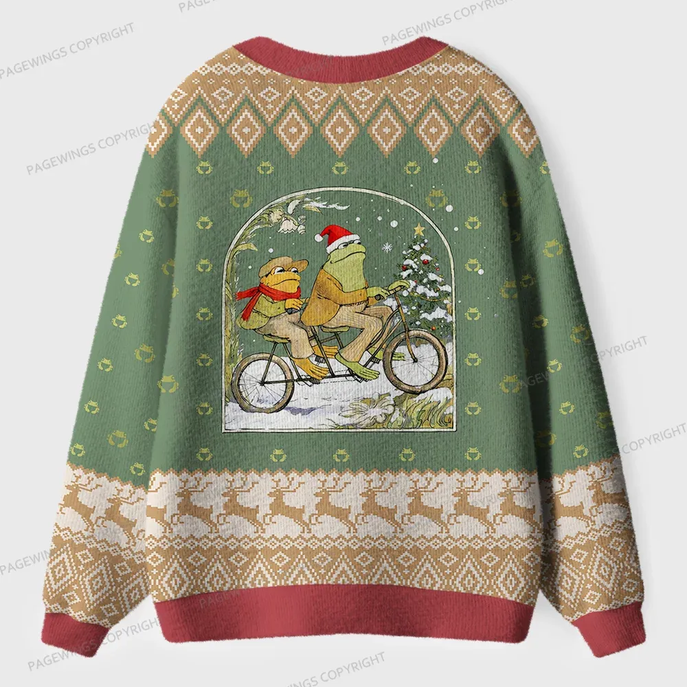 Pagewings Frog and Toad Unisex Ugly Cardigan Sweaters