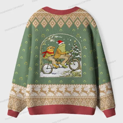 Pagewings Frog and Toad Unisex Ugly Cardigan Sweaters