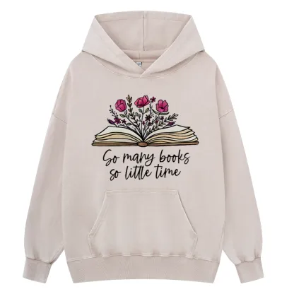 Pagewings So Many Books So Little Time Unisex Washed Hoodie