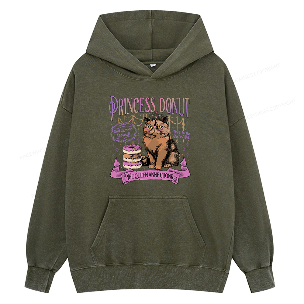 Pagewings Princess Donut Unisex Washed Hoodie