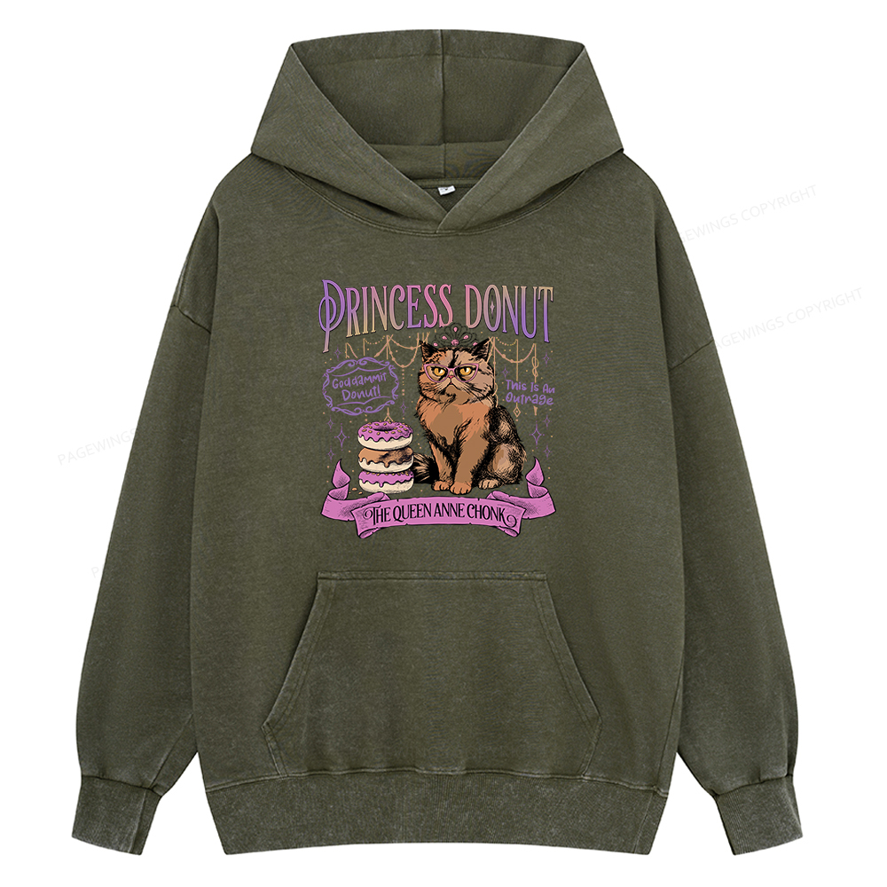 Pagewings Princess Donut Unisex Washed Hoodie