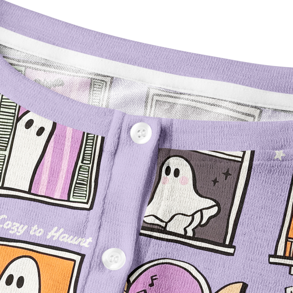 Pagewings Ghosts Love Reading Crew Neck Cardigan Sweaters