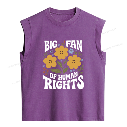Pagewings Big Fan of Human Rights Women's Washed Tank Top