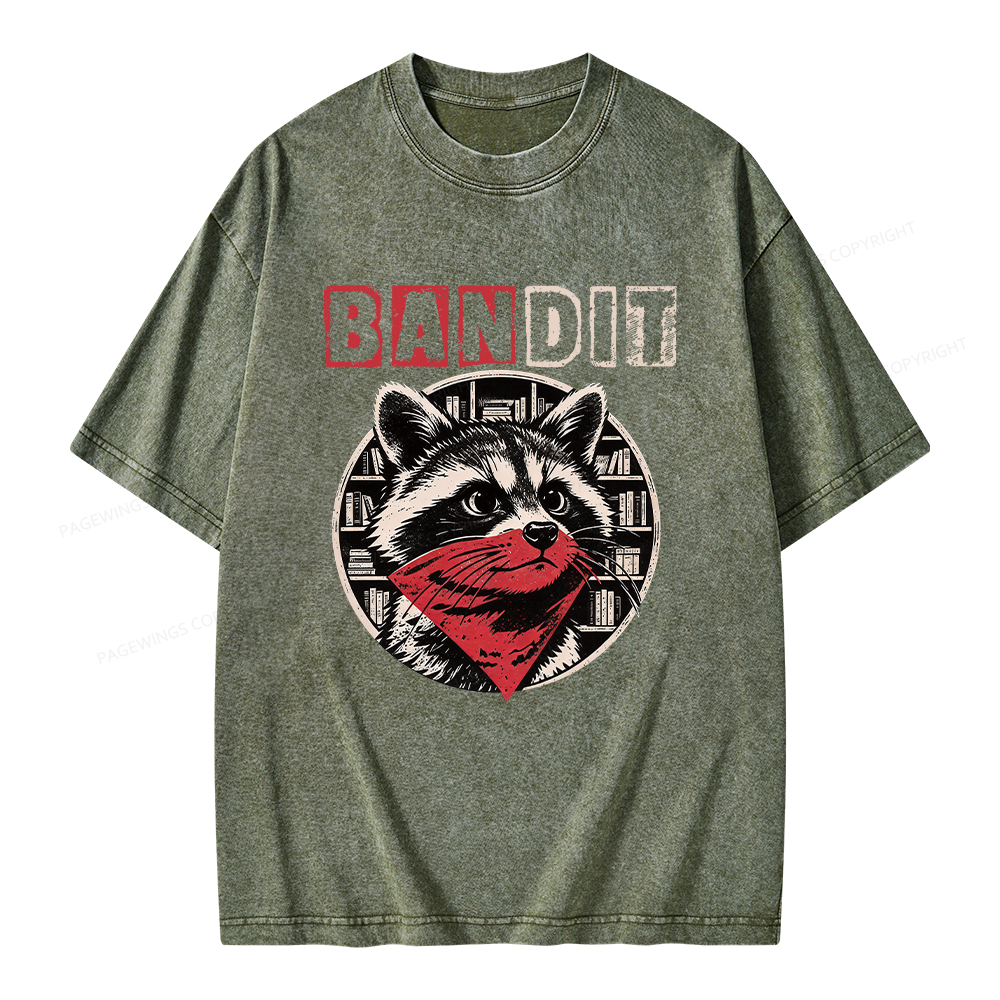 Pagewings Book Bandit Unisex Washed T-shirt