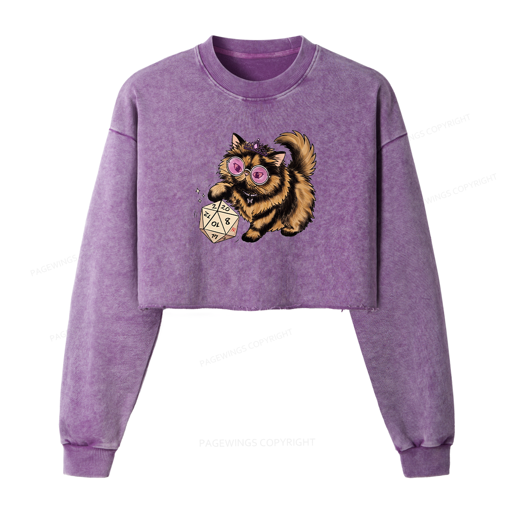 Pagewings Sci Fi Bookish Washed Crop Sweatshirt