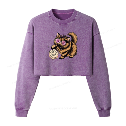 Pagewings Sci Fi Bookish Washed Crop Sweatshirt