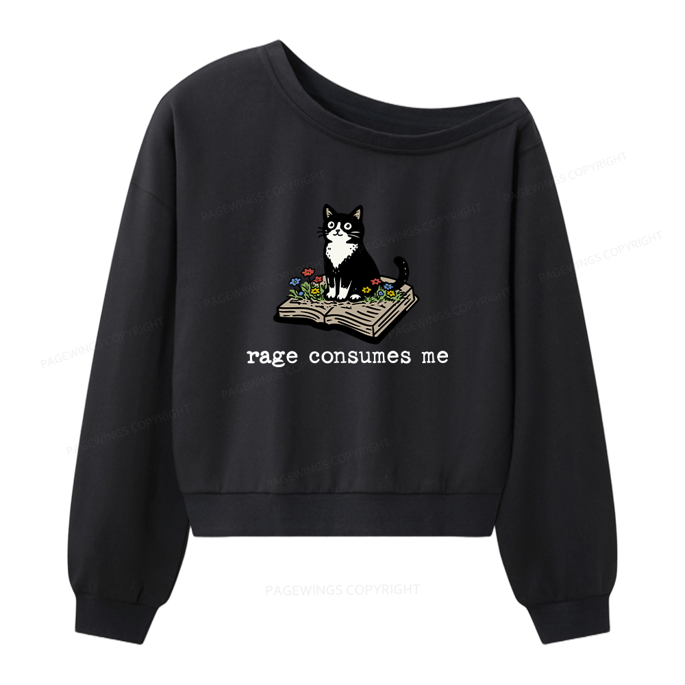 Pagewings Rage Consumes Me Women Off Shoulder Sweatshirt
