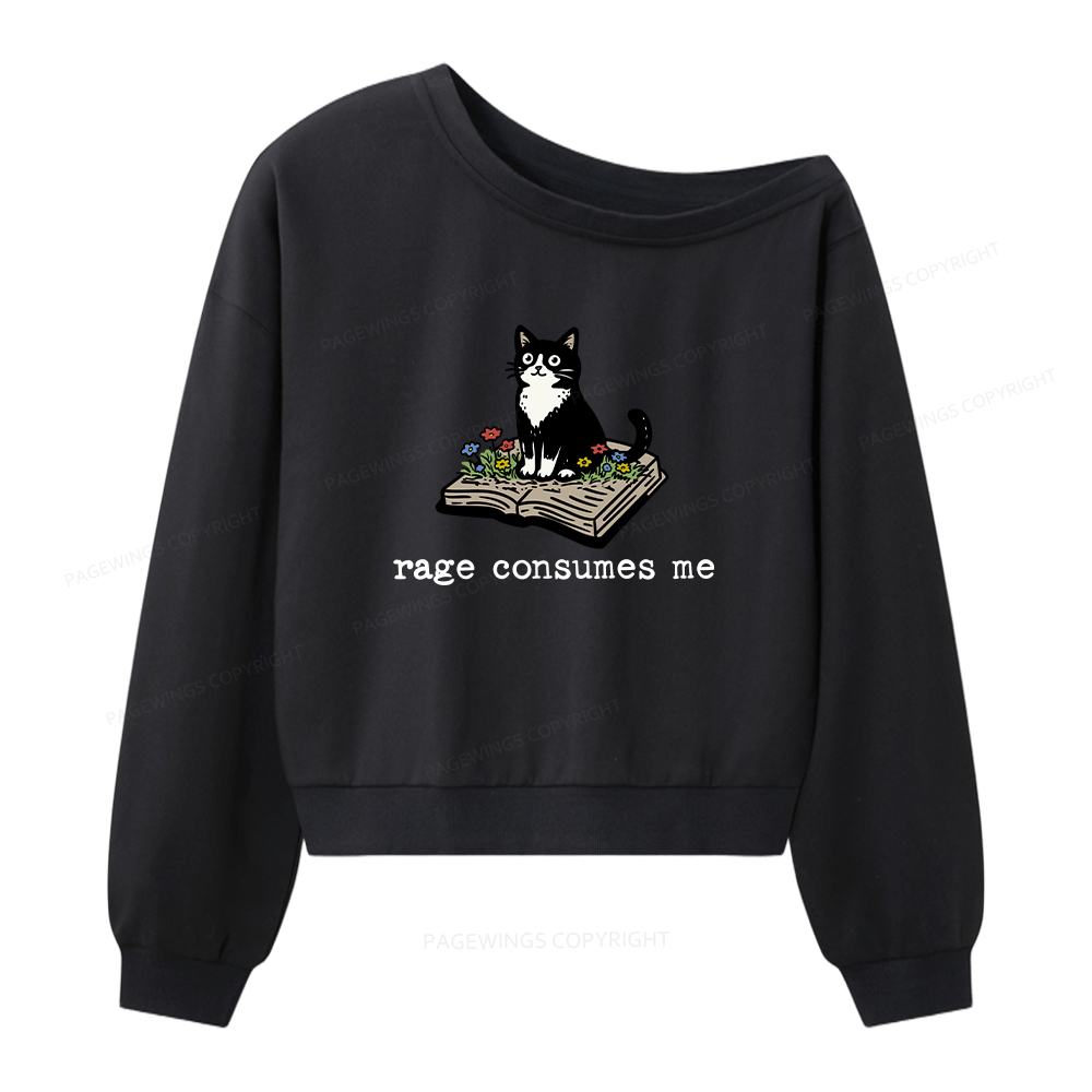 Pagewings Rage Consumes Me Women Off Shoulder Sweatshirt