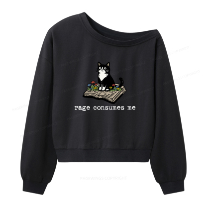 Pagewings Rage Consumes Me Women Off Shoulder Sweatshirt
