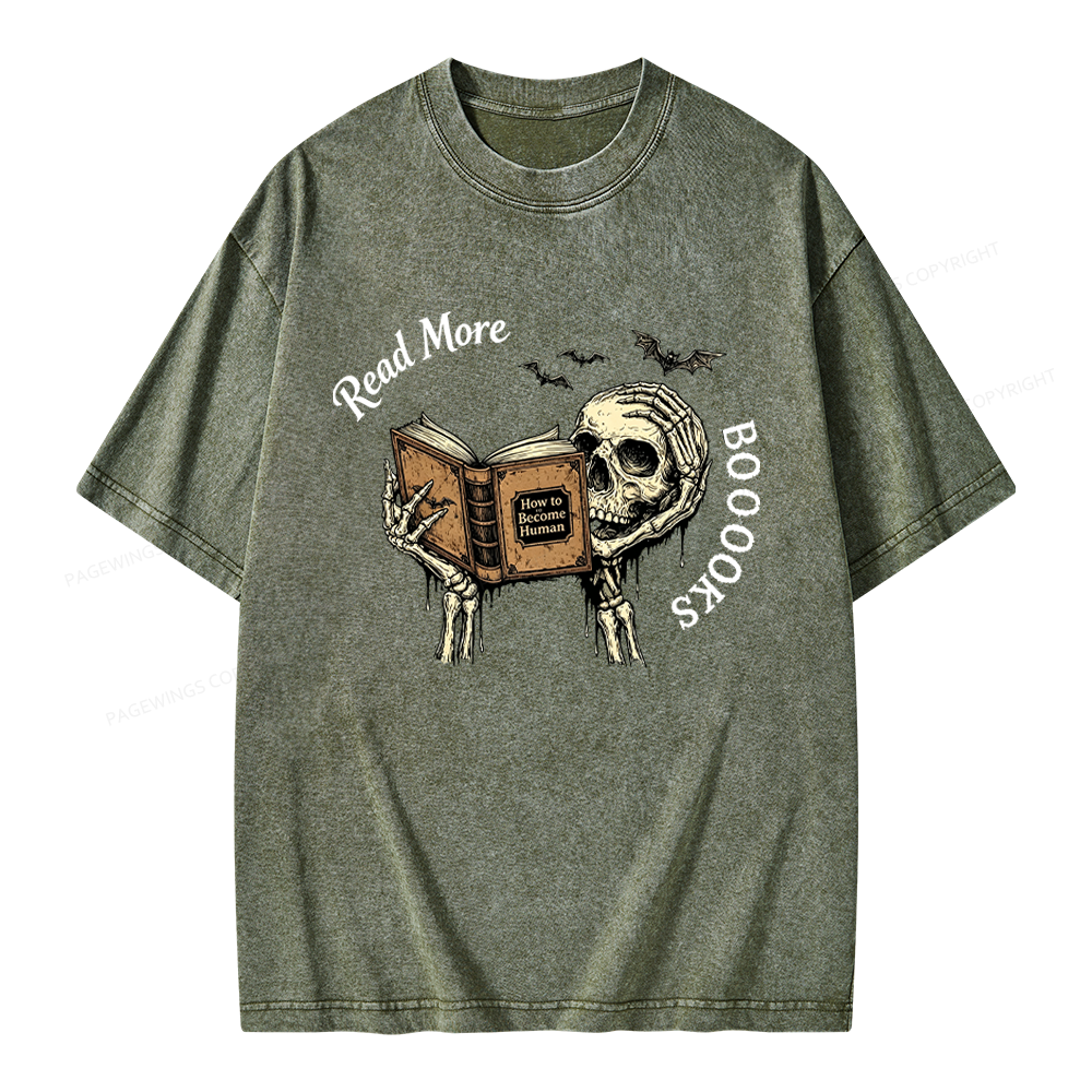 Pagewings Read More Books Unisex Washed T-shirt
