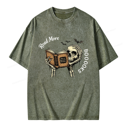 Pagewings Read More Books Unisex Washed T-shirt