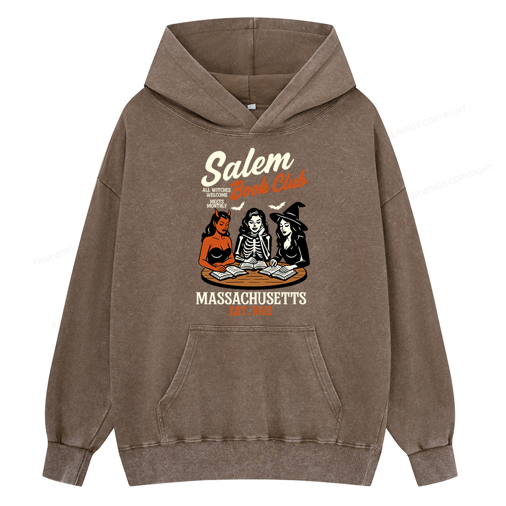 Pagewings Salem Book Club Unisex Washed Hoodie
