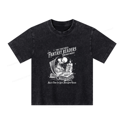 Pagewings The Tortured Fantasy Readers Department Unisex Kids Washed T-shirt
