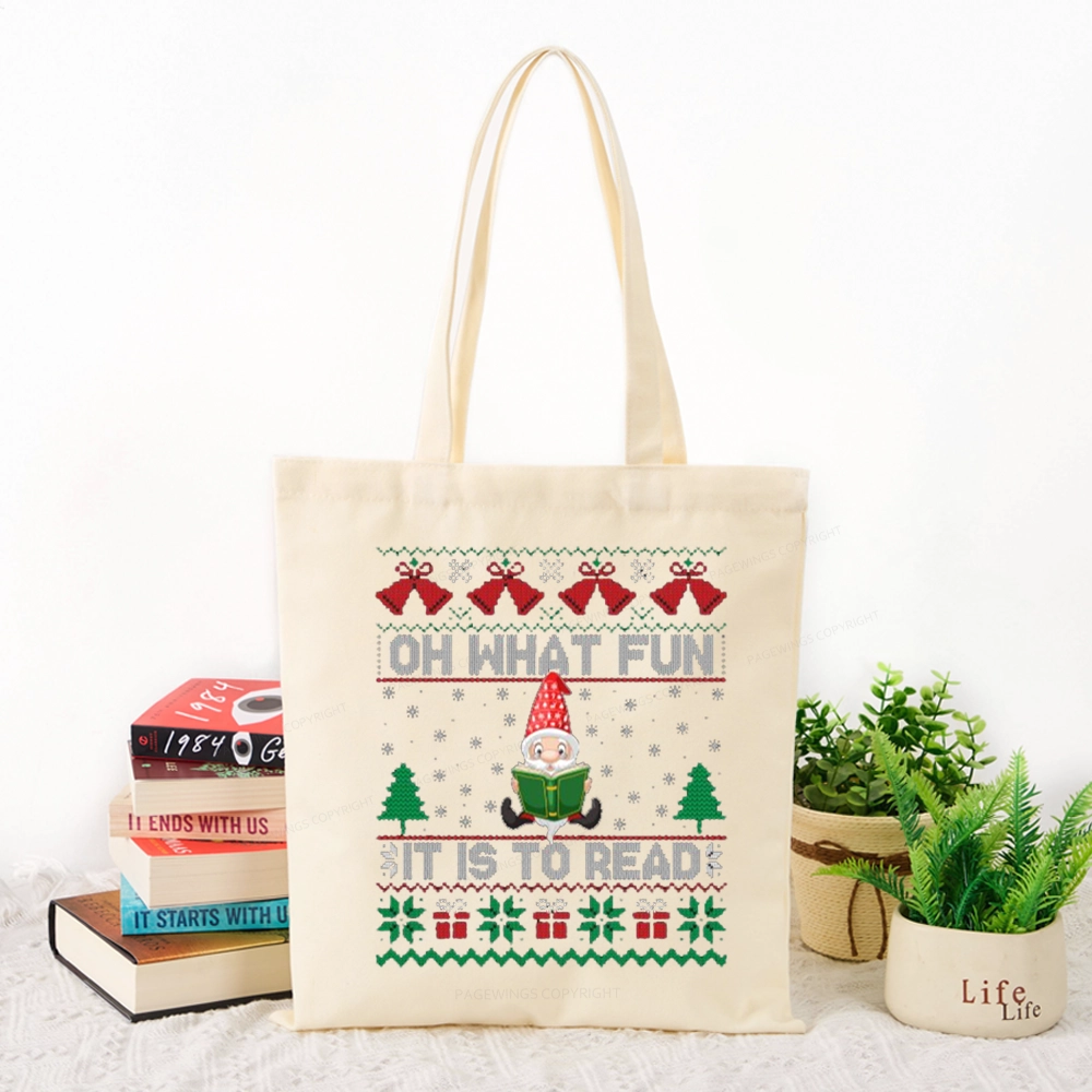 Pagewings Oh What Fun It Is To Read Tote Bag