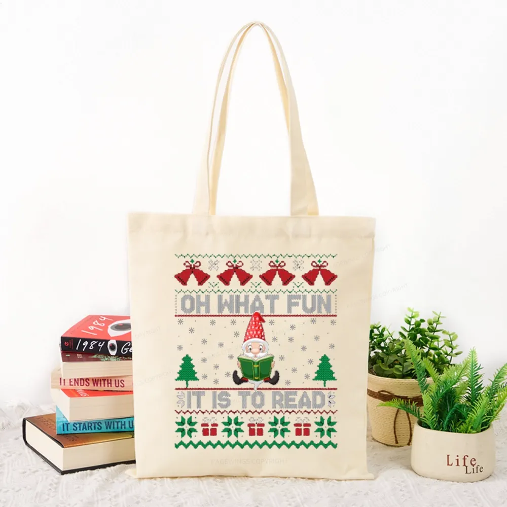 Pagewings Oh What Fun It Is To Read Tote Bag