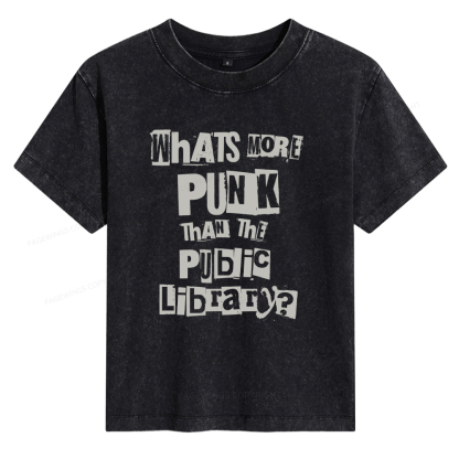 Pagewings What's More Punk Than The Public Library Women's Washed T-shirt