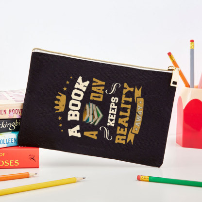 Pagewings A Book A Day Keeps Reality Away  Pouch