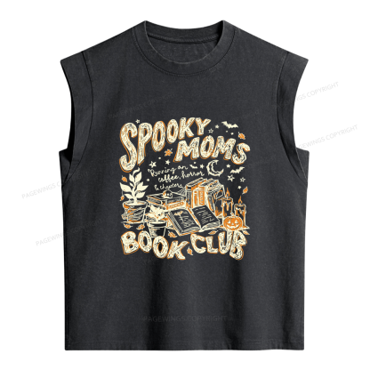 Pagewings Spooky Moms Book Club Women's Washed Tank Top