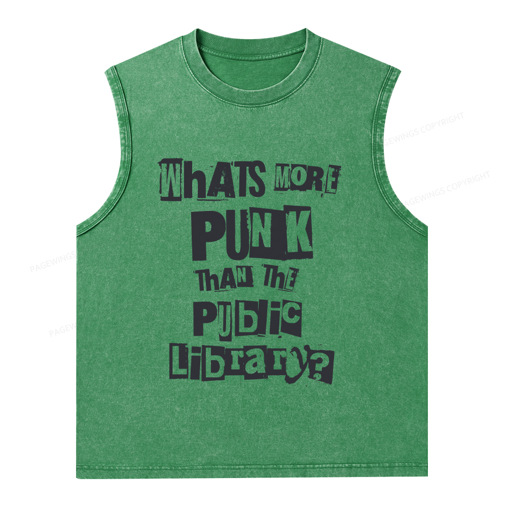 Pagewings What's More Punk Than The Public Library Unisex Washed Tank Top