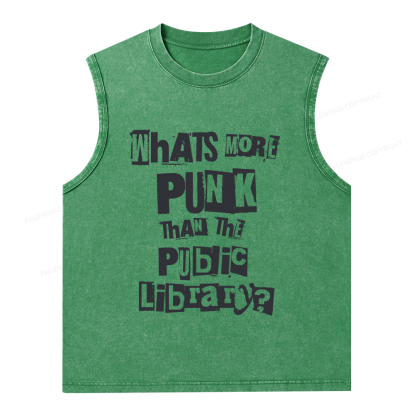 Pagewings What's More Punk Than The Public Library Unisex Washed Tank Top