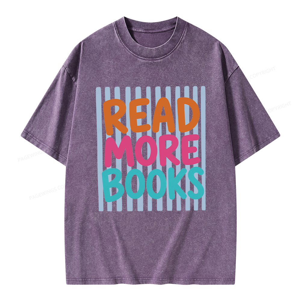 Pagewings Read More Books Unisex Washed T-shirt