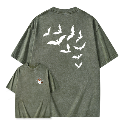 Pagewings Book Lover Halloween Unisex Washed T-shirt