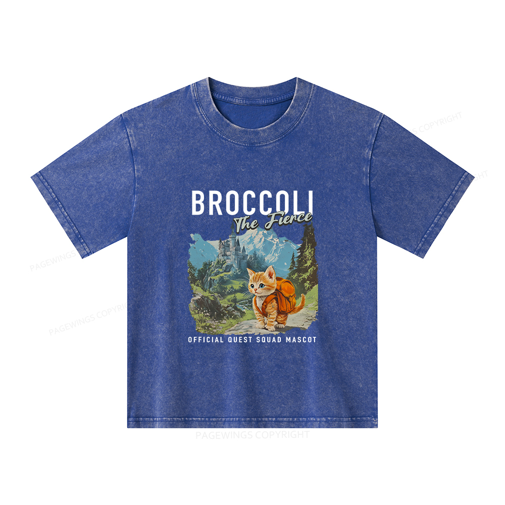 Pagewings Broccoli the Fierce Unisex Kids Washed T-shirt