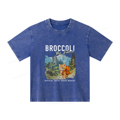 Pagewings Broccoli the Fierce Unisex Kids Washed T-shirt