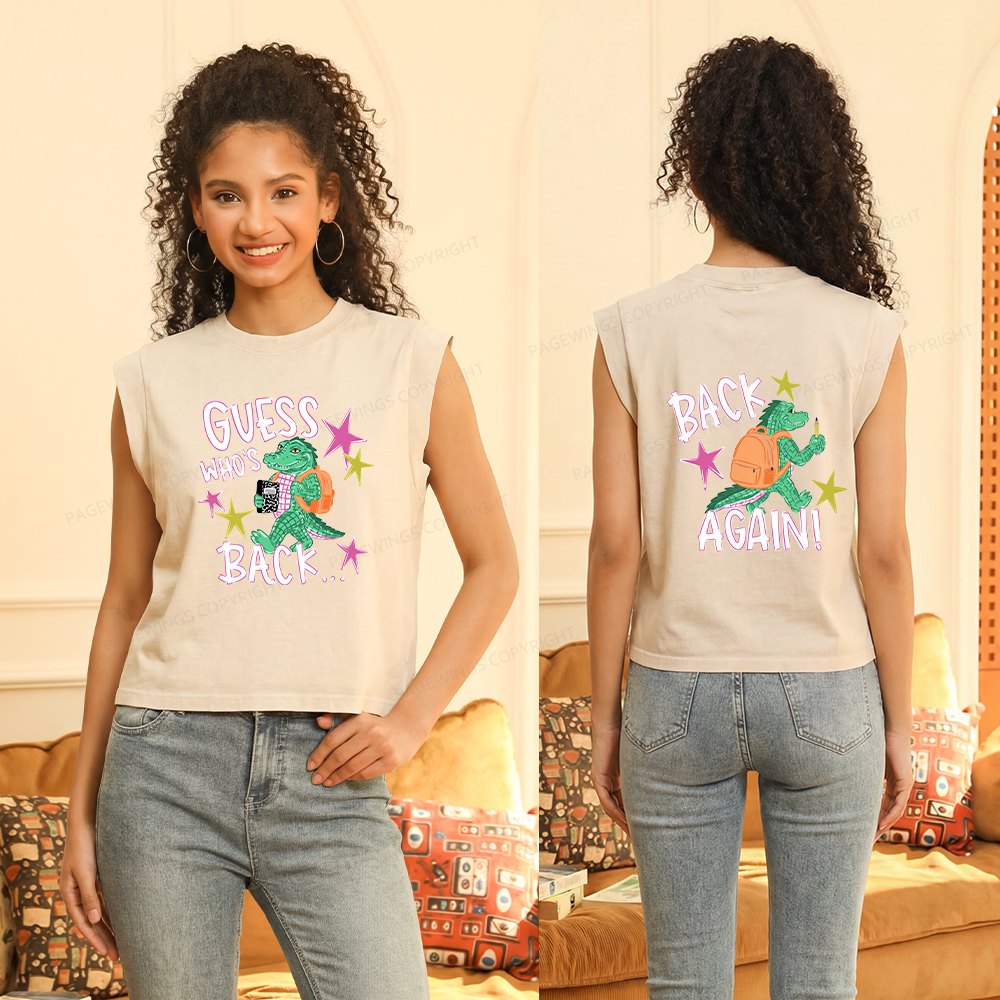 Pagewing Guess Who's Back Teacher Bookish Women's Washed Tank Top