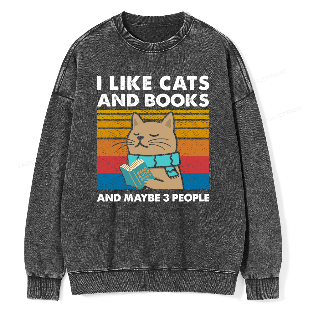 Pagewings Like Book And Maybe 3 People Unisex Washed Sweatshirt