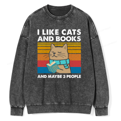 Pagewings Like Book And Maybe 3 People Unisex Washed Sweatshirt