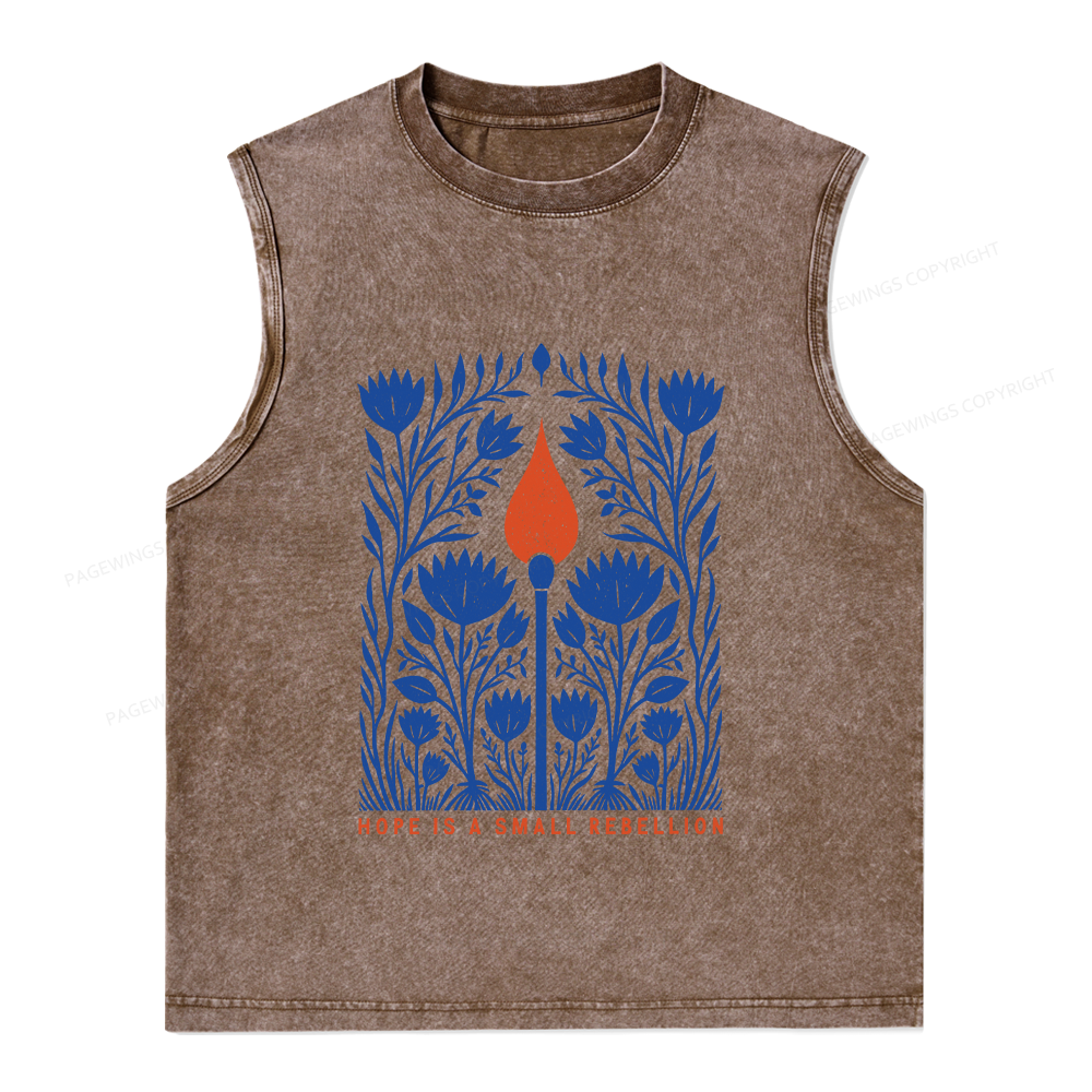 Pagewings Hope Is A Small Rebellion Unisex Washed Tank Top