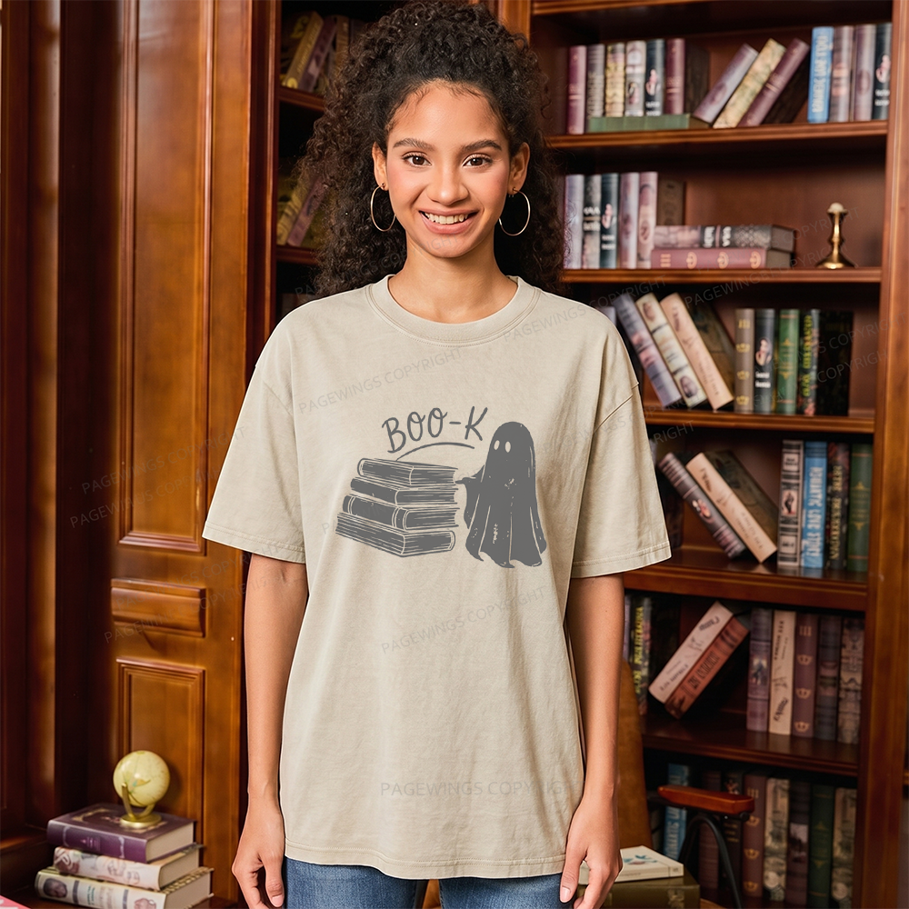 Pagewings Book Ghost Unisex Washed T-shirt