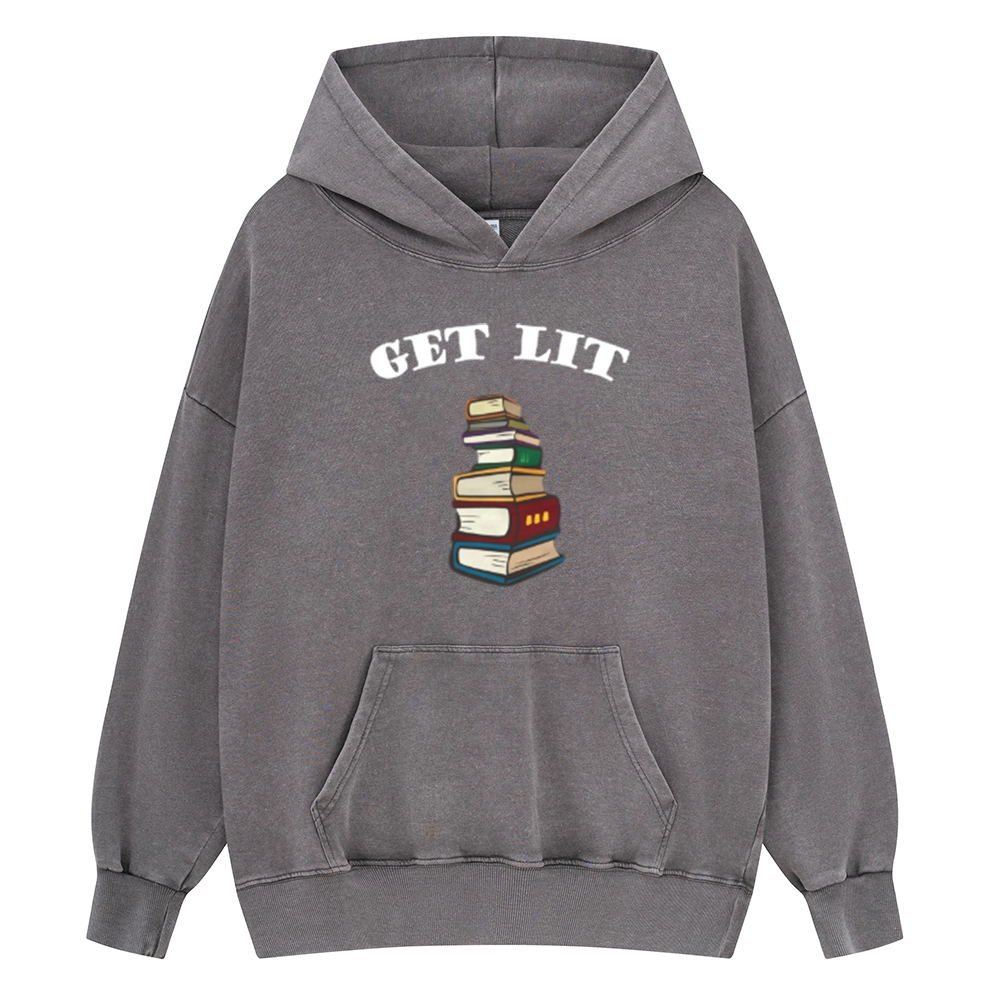 Pagewings Get Lit Unisex Washed Hoodie