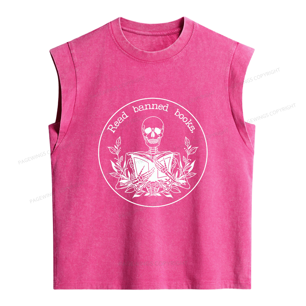 Pagewings Read Banned Books Women's Washed Tank Top
