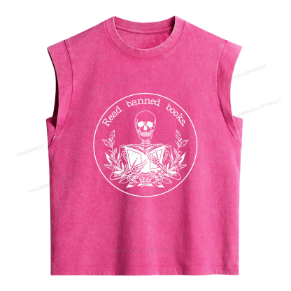 Pagewings Read Banned Books Women's Washed Tank Top