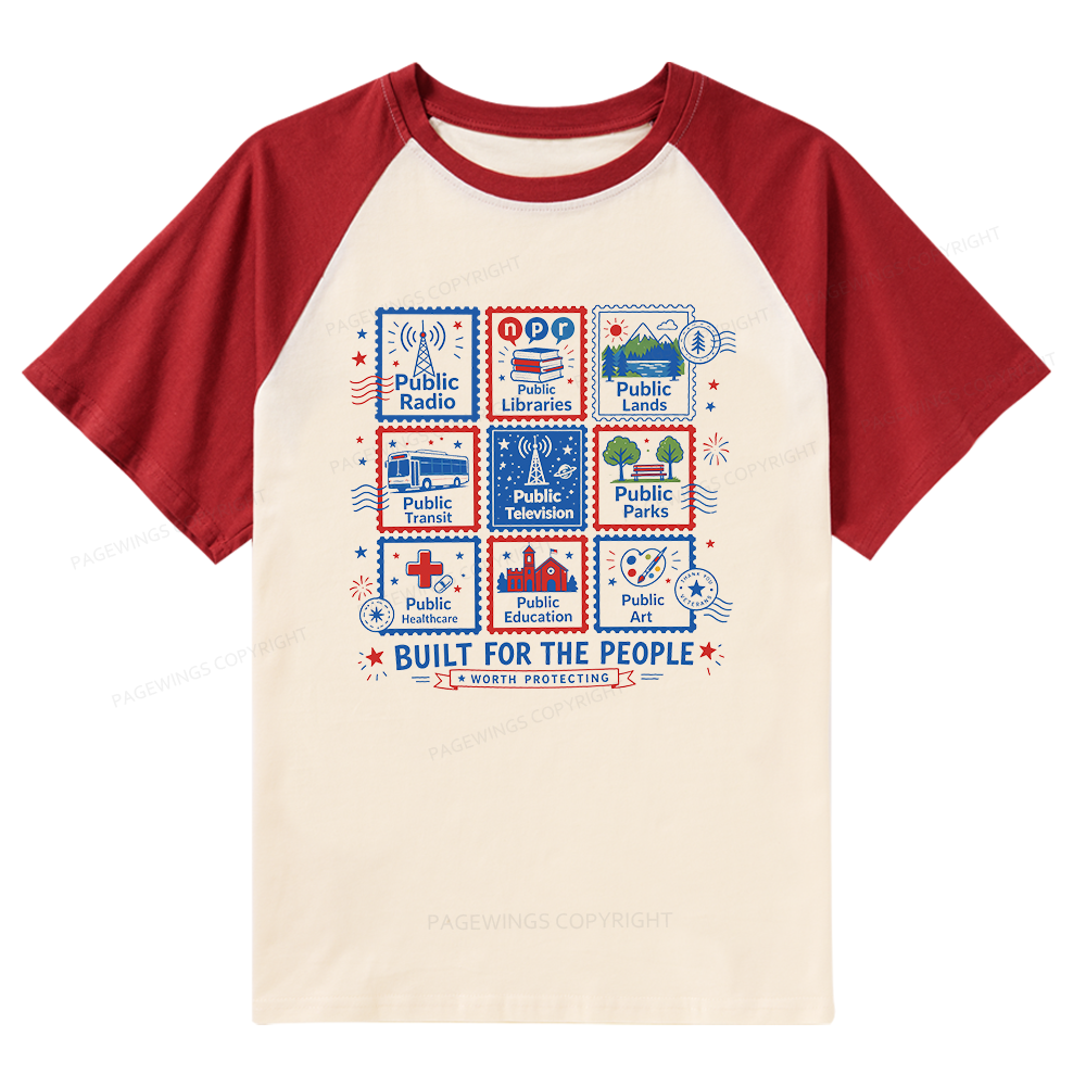 Pagewings Public Libraries Raglan T-shirt