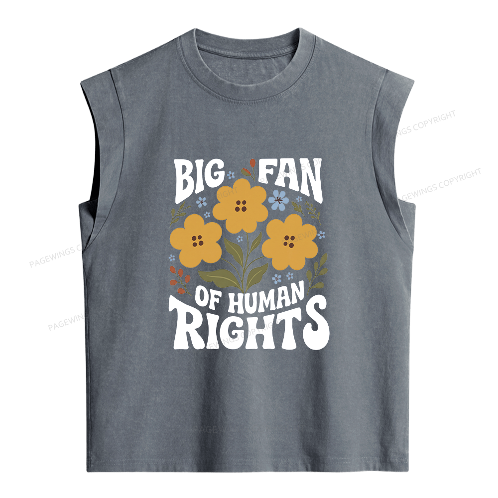 Pagewings Big Fan of Human Rights Women's Washed Tank Top