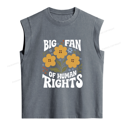 Pagewings Big Fan of Human Rights Women's Washed Tank Top