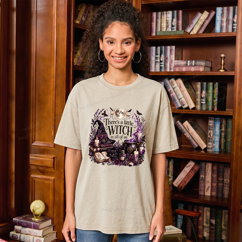 Pagewings Mystical Witchy Unisex Washed T-shirt