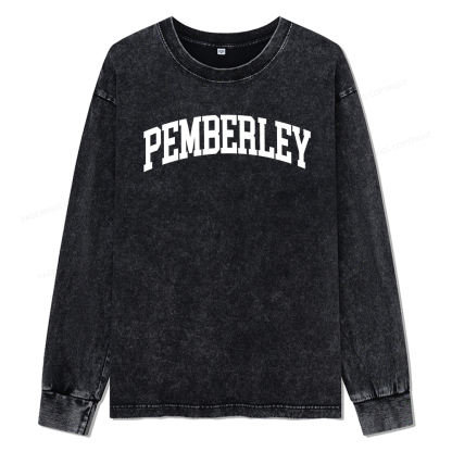 Pagewings Pemberley Bookworm Unisex Washed Long Sleeve T-shirt