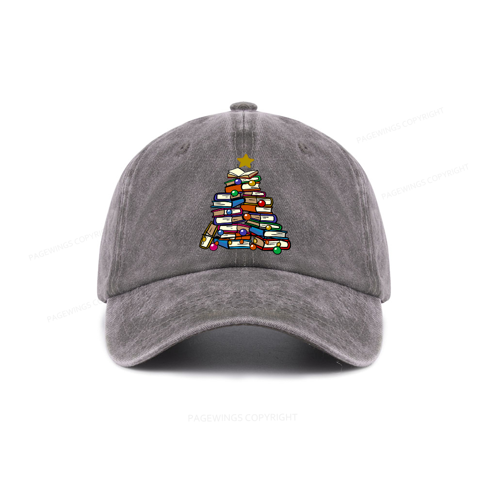 Pagewings Christmas Tree Bookworm Washed Cap